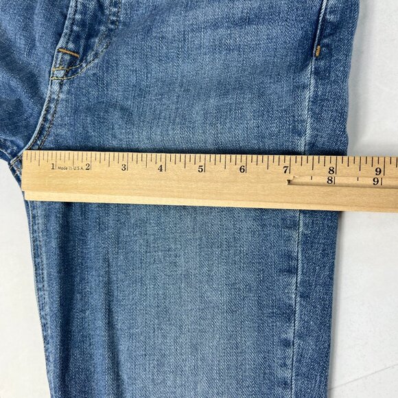 GRLFRND Jeans Women's Measured 25x23 Reed Slim Leg Crop Blue Frayed Denim Tag 25 - Picture 14 of 16